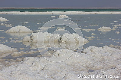 Deposits of mineral salts, Dead Sea, Israel Stock Photo