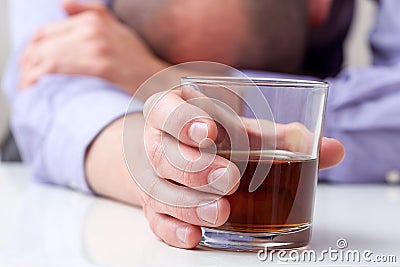 Depressed alcoholic Stock Photo