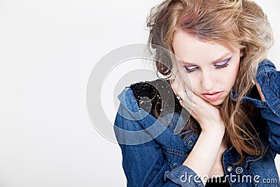 Depressed blond punk girl Stock Photo