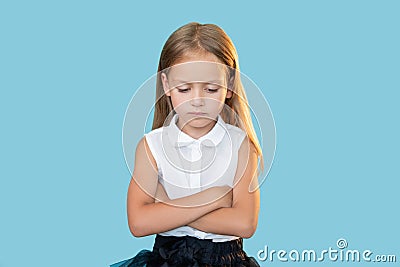 depressed child kid disappointment pensive girl Stock Photo