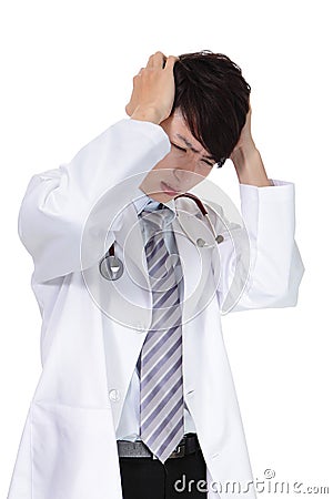 Depressed doctor Stock Photo