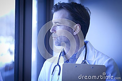 Depressed Doctor Stock Photo