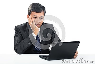 Depressed Indian Young Businessman Stock Photo