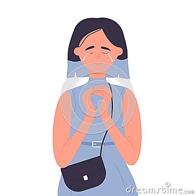 Depressed irritated woman Cartoon Illustration