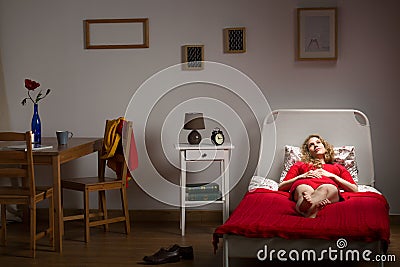 Depressed lonely girl Stock Photo