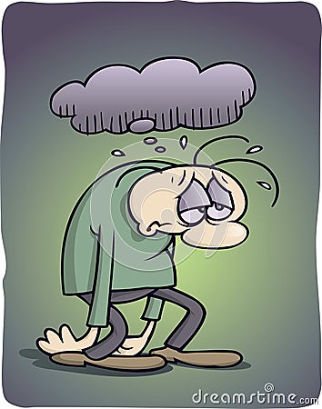 Depressed man Vector Illustration