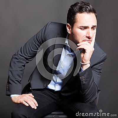 Depressed man Stock Photo