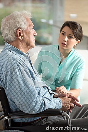 Depressed senior man Stock Photo