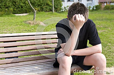 Depressed teenager Stock Photo