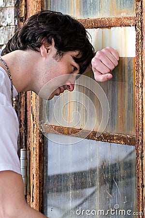 Depressed Young Man Stock Photo