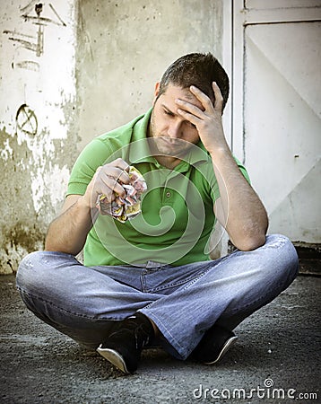 Depressed young man Stock Photo