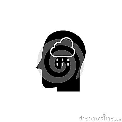 Depression, brain icon. Simple glyph, flat of marijuana icons for ui and ux, website or mobile application Stock Photo