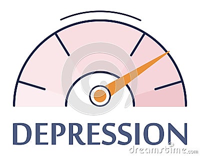 Depression concept. Mental disorder, feeling of despair and helplessness. Vector Illustration