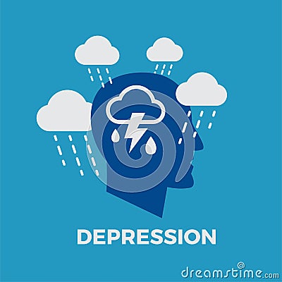 Depression. Concept vector illustration Vector Illustration