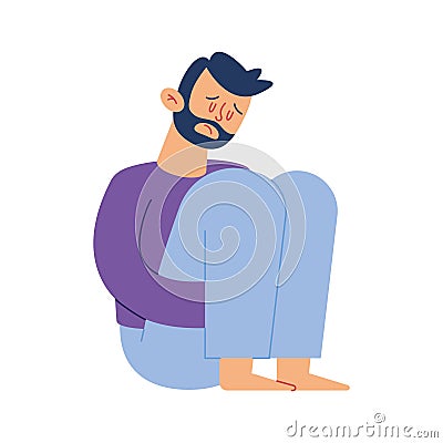 depression design of a man Vector Illustration