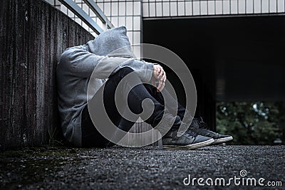 Depression, social isolation, loneliness and mental health. Stock Photo