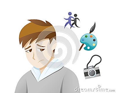 Depression symptoms loss of interest Vector Illustration