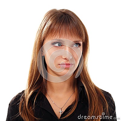 Depression teen girl cried lonely Stock Photo