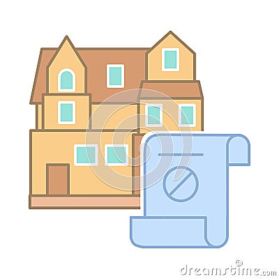 Deprivation of property rights icon. Simple line, outline vector elements of color real estate market icons for ui and ux, website Stock Photo