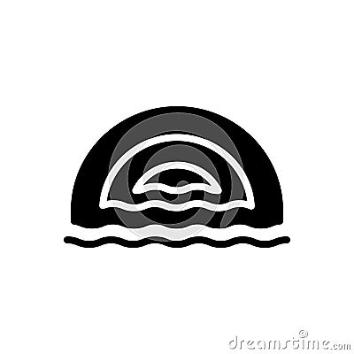 Black solid icon for Depth, profundity and deepness Vector Illustration