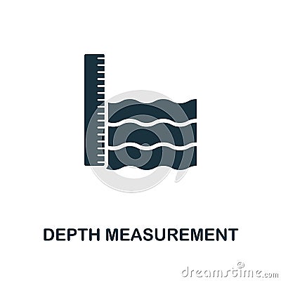 Depth Measurement icon. Monochrome style design from measurement icon collection. UI and UX. Pixel perfect depth measurement icon. Stock Photo