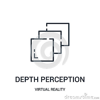 depth perception icon vector from virtual reality collection. Thin line depth perception outline icon vector illustration Vector Illustration
