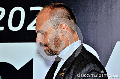 Deputy Eduardo Bolsonaro in profile at the CPAC BRASIL event Editorial Stock Photo