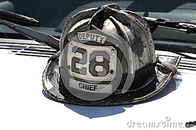 Deputy Fire Chief`s Helmet Stock Photo