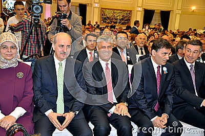 Deputy Prime Minister of Turkey Numan Kurtulmus and newly elected president of Kosovo Hashim Thaqi in Prizren Editorial Stock Photo