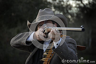 Deputy with Rifle Stock Photo