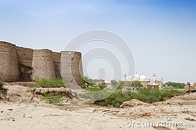 Derawar Fort and Abassi Mosque in Bahawalpur Pakistan Stock Photo