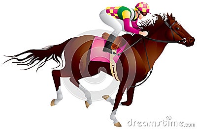 Derby, Equestrian sport horse and rider 4 Vector Illustration