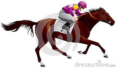 Derby, Equestrian sport horse and rider 6 Vector Illustration