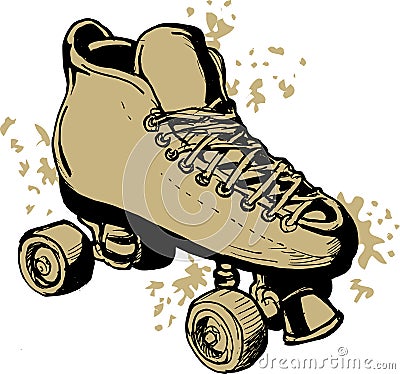 Derby Roller skates drawing Stock Photo