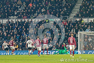 Derby, United Kingdom. 31 October, 2023.Derby County's Conor Washington scores Derby Countys second goal in the 4-0 victory Editorial Stock Photo