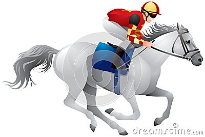 Derby white horse Vector Illustration