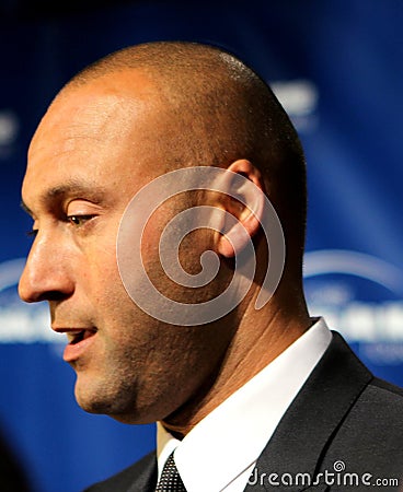 Derek Jeter attend the 11th Anniversary Joe Torre Safe At Home Foundation Gala on November 14, 2013 Editorial Stock Photo