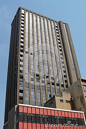 Derelict apartment building in Johannesburg Stock Photo