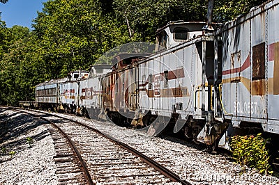 Derelict Caboose - Abandoned Railroad in Kentucky Editorial Stock Photo