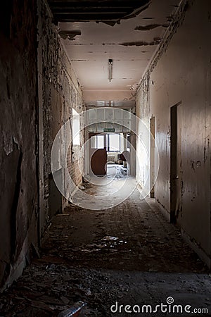 Derelict corridoor Stock Photo