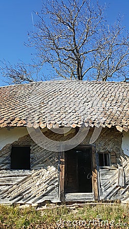 Derelict house in Transylvania Stock Photo