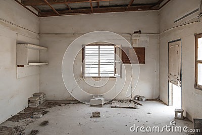 Derelict interior of abandoned building Stock Photo