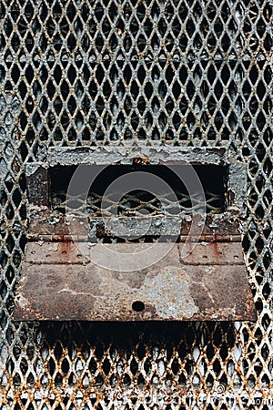 Derelict Prison Cell Slot - Ohio State Reformatory Prison - Mansfield, Ohio Stock Photo