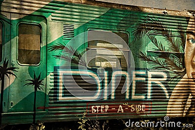 Derelict Train Carriage Diner Editorial Stock Photo