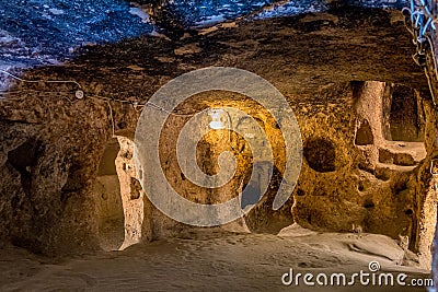 Derinkuyu - cave city in Cappadocia. Turkey Stock Photo