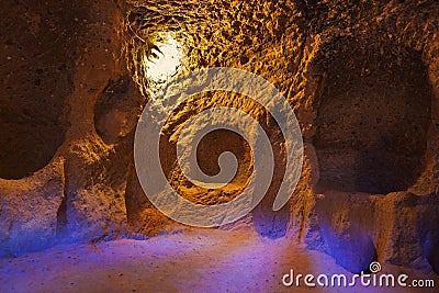 Derinkuyu cave city in Cappadocia Turkey Stock Photo