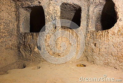 Derinkuyu cave city in Cappadocia Turkey Stock Photo