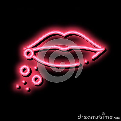 dermatitis near lips neon glow icon illustration Vector Illustration