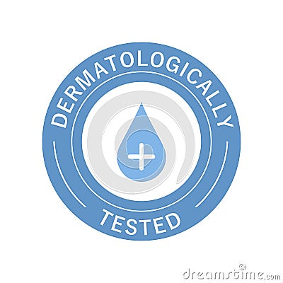 Dermatologically tested. Symbol and icon Dermatologically tested for cosmetic product Vector Illustration