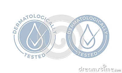 Dermatologically tested vector water drop icons Vector Illustration